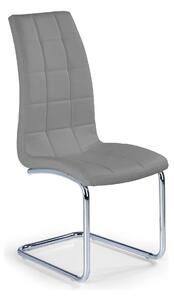 Scaun tapitat K147, gri/crom, piele ecologica/metal, 42X55X101 CM