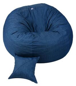Set Fotoliu Matusalem cu Perna, Material Textil - Blue Denim