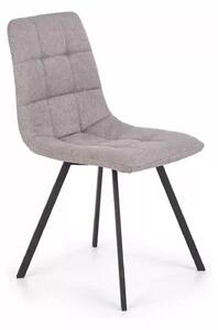 Scaun tapitat K402, gri/negru, stofa clasica/metal, 45x55x86 cm