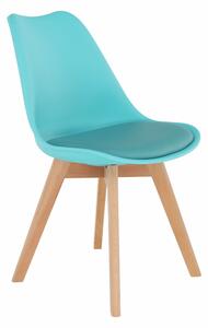 Scaun BALI NEW, mentol/fag, piele ecologica/plastic/lemn, 48x56x81 cm