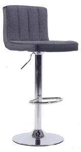 Scaun bar HILDA, gri/negru cromat, stofa clasica/piele ecologica/metal