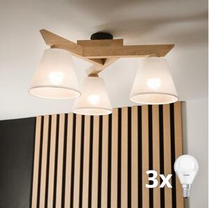 Lustră aplicată Brilagi ANTHONY 3xE14/40W/230V stejar/alb