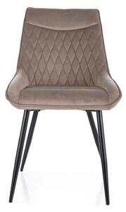 Scaun AGAT, bej inchis/negru, stofa catifelata - Bluvel 40/metal, 51x4