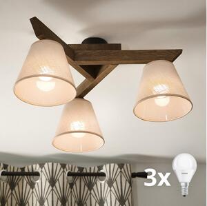 Brilagi - Lustră aplicată LED ANTHONY 3xE14/40W/230V stejar-nuc/bej
