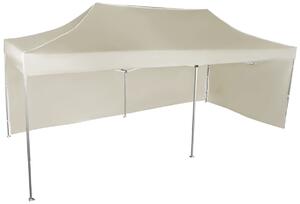 Pavilion de grădină 3x6m – din aluminiu, 2 pereţi laterali, Bej