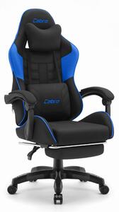 CABRO C501 Scaun de gaming cu suport pentru picioare, până la 150 kg, negru și albastru
