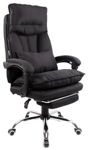 Scaun directorial Arka Chairs B191 profesional negru, confortabil cu suport de picioare