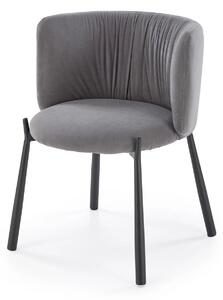 Scaun K531, gri/negru, stofa catifelata/metal, 60x58x76 cm