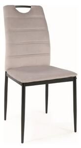 Scaun RIP, gri deschis/negru, stofa catifelata/metal, 44x38x92 cm