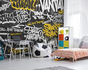 Fototapet Un graffiti negru și galben, Fototapet adolescenți, Fototapet populare, u98895 - Tapeko.ro