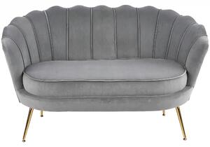 Canapea AMORINITO XL, gri/auriu, stofa catifelata/otel, 131x77x77 cm