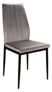 Scaun ATOM, gri/negru, stofa catifelata/metal, 44x39x93 cm