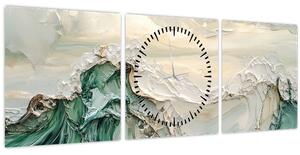 Tablou - Abstracție Marină 3D (cu ceas) (90x30 cm)