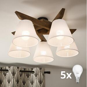 Lustră LED aplicată Brilagi ANTHONY 5xE14/40W/230V stejar nuc/alb