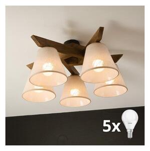 Lustră LED aplicată Brilagi ANTHONY 5xE14/40W/230V stejar nuc/bej