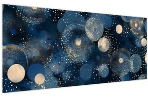 Tablou - Inele Albastru-Aurii (120x50 cm)