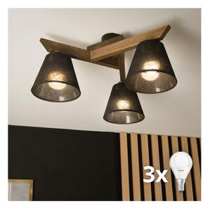 Lustră LED aplicată Brilagi ANTHONY 3xE14/40W/230V stejar nuc/negru
