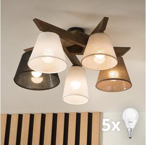 Lustră LED aplicată Brilagi ANTHONY 5xE14/40W/230V stejar nuc