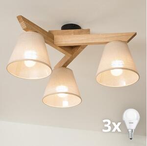 Lustră aplicată Brilagi ANTHONY 3xE14/40W/230V stejar/bej