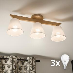 Lustră aplicată Brilagi ANTHONY 3xE14/40W/230V stejar/alb