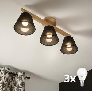 Lustră aplicată Brilagi ANTHONY 3xE14/40W/230V stejar/negru