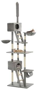 Ansamblu pisici cu stâlpi din funie de sisal, 230-260 cm Gri
