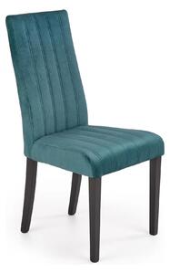 Scaun DIEGO 2, negru/verde, stofa catifelata/lemn de fag, 47x59x99 cm