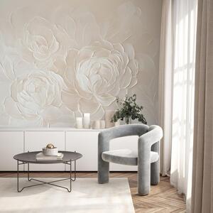 Fototapet - Flori Elegante Bej (147x102 cm)