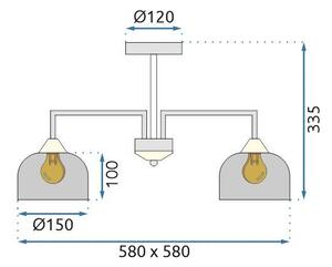 Lampă suspendată G085-5C BLACK GREY