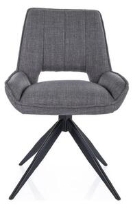 Scaun rotativ TELLO, gri/negru, stofa clasica/metal, 54x46x84 cm