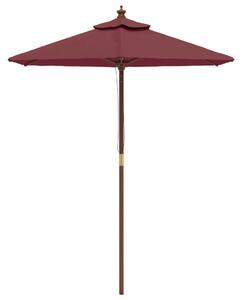 Umbrelă soare de grădină stâlp din lemn, roșu bordo, 196x231 cm
