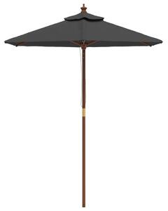 Umbrelă de soare de grădină stâlp din lemn antracit 196x231 cm