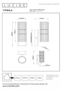 Lucide 11840/02/30 - Aplică de exterior TIMBALA 2xGU10/7W/230V IP44