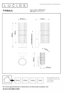 Lucide 11839/02/30 - Lampă de perete Ven cu senzor TIMBALA 2xGU10/7W/230V IP44