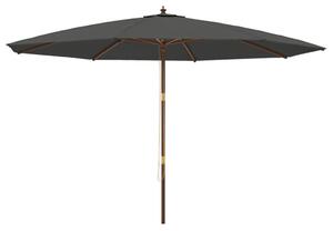 Umbrelă de soare de grădină stâlp din lemn, antracit 400x273 cm