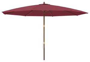 Umbrelă soare de grădină stâlp din lemn, roșu bordo, 400x273 cm