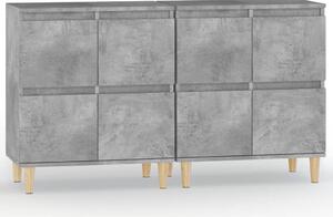 Servante, 2 buc, gri beton, 60x35x70 cm, lemn prelucrat