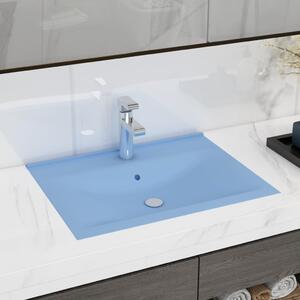 Chiuvetă baie lux, orificiu robinet, bleu mat 60x46 cm ceramică