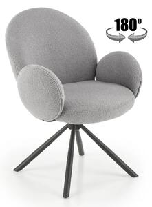 Scaun rotativ K498, gri, stofa/metal, 64x63x90 cm