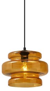 Lampă suspendată retro neagră cu sticlă portocalie - Denise