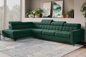 Colțar extensibil Nardo Maxi stânga - verde catifea Bluvel 78