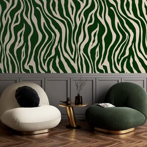 Tapet Vector imprimare de piele de zebră în culori verde și alb, Fototapet Abstract, u99173v2 : Uwalls.ro