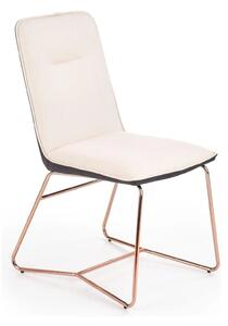 Scaun tapitat K390, crem/gri inchis/roz auriu, stofa/piele ecologica/m