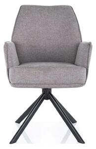 Scaun rotativ HUGO, gri/negru, stofa clasica/metal, 58x46x90 cm