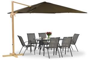 Umbrelă de grădină Siena 3x3m din lemn cu capac maro Garden Point