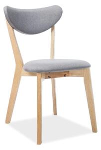 Scaun bucatarie mic BRANDO, gri/stejar, stofa/lemn, 45x40x76 cm