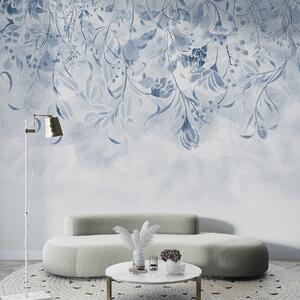 Tapet Flori delicate în albastru, Fototapet Flori, w00072v1 : Uwalls.ro