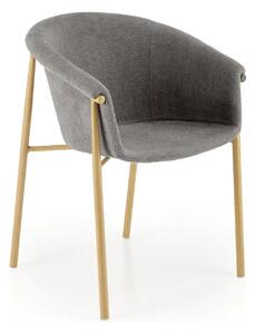 Scaun K489, gri/stejar, stofa clasica/metal, 59x56x80 cm