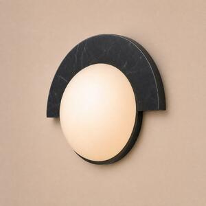 Lucande Aplică LED Larissa, 28 cm, roșu, marmură, sticlă, Roșu, Marmură, Design