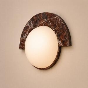 Lucande LED aplică de perete Larissa, 28 cm, gri, marmură, sticlă, Gri, Marmură, Design